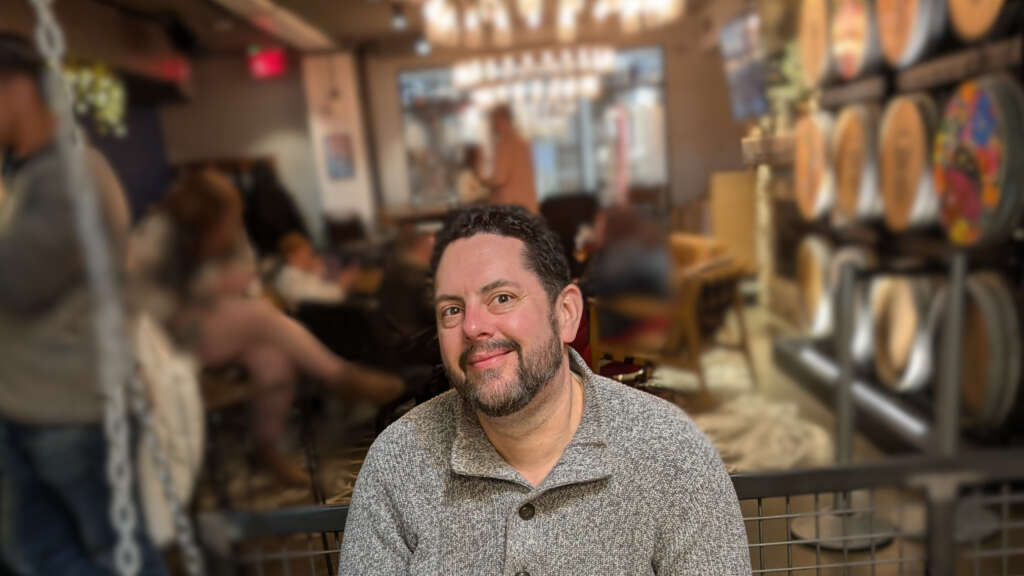 Mike Smith on a bench